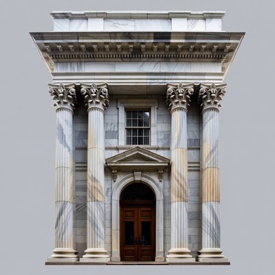 Neoclassical Marble Building with Columns