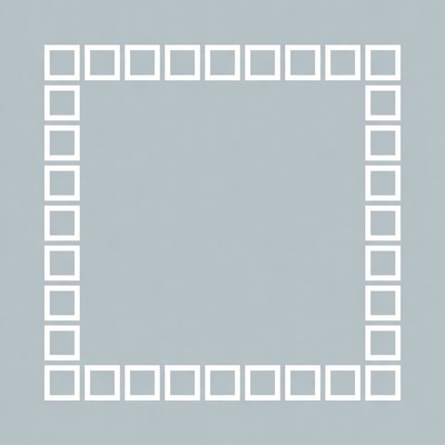 White Square Frame on Gray Background