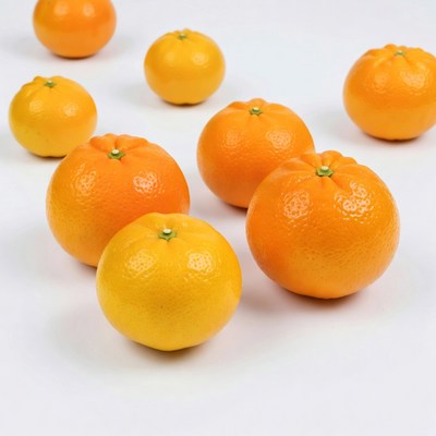Fresh Oranges on White Background