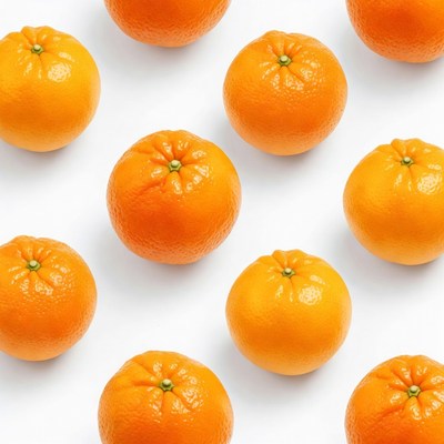 Fresh oranges on white background