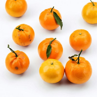 Fresh tangerines on white background