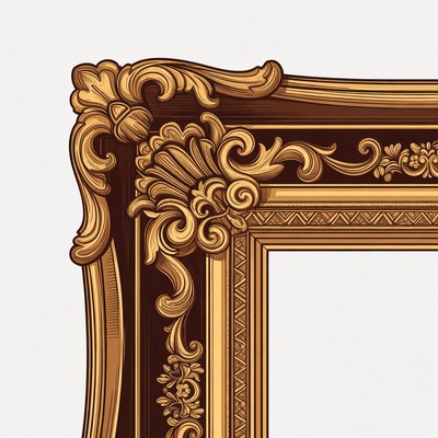 Ornate Gold Picture Frame Illustration