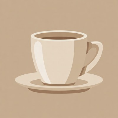 White coffee cup with saucer