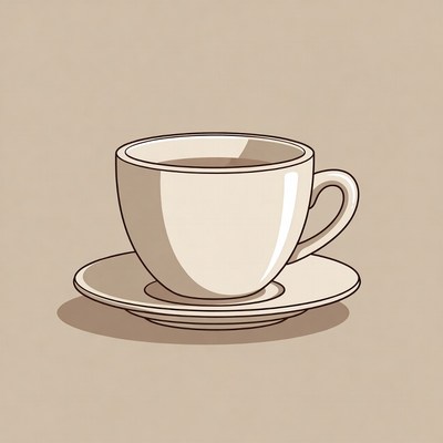 White teacup on saucer