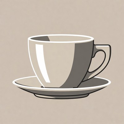 Teacup on Saucer Illustration