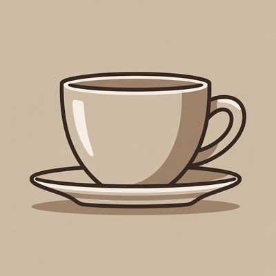 Teacup on Saucer Illustration