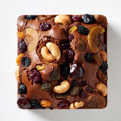 Fruitcake with nuts and dried fruits