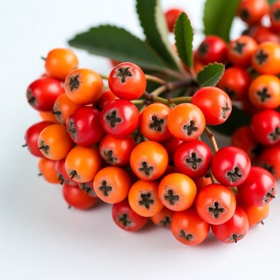 Cluster of red mountain ash berries