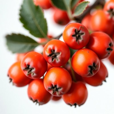 Red Mountain Ash Berries on Branch
