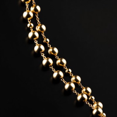Gold Beaded Chain Necklace