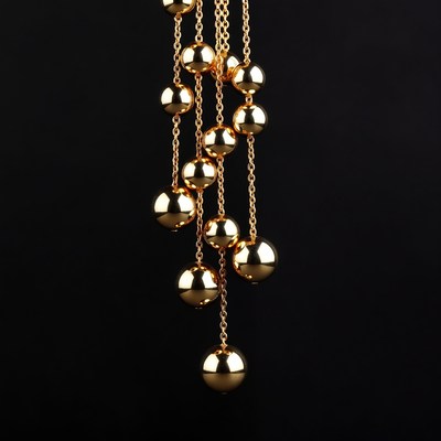 Gold Beaded Chain Necklace