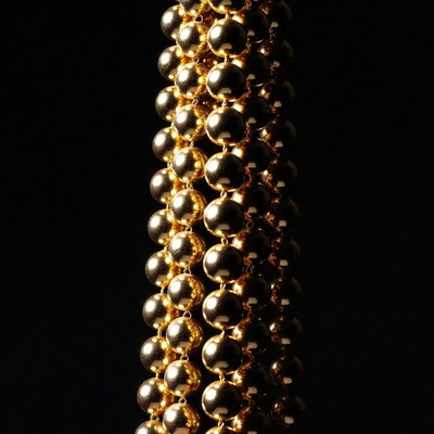 Shiny Gold Beaded Necklace Chain