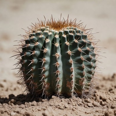 Spiny Barrel Cactus on Sand