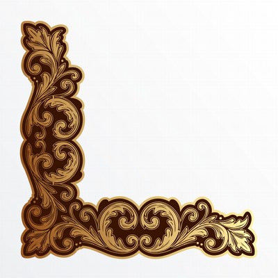 Golden Ornate Corner Border Illustration