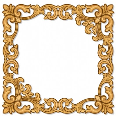Ornate Golden Frame Border