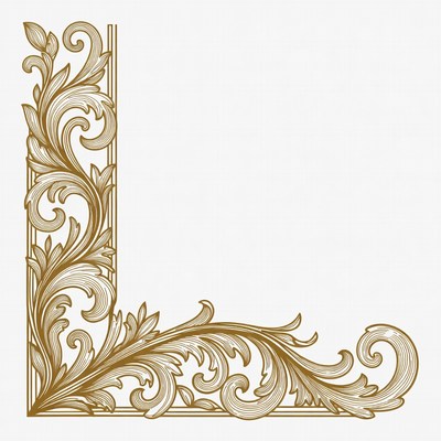 Gold ornate corner border illustration