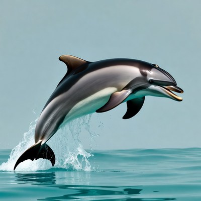 Dolphin leaping from ocean water