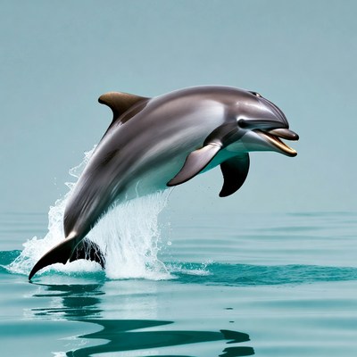 Dolphin jumping from ocean water