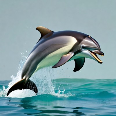 Dolphin jumping from ocean water