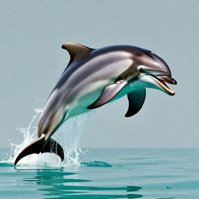 Dolphin jumping from ocean water