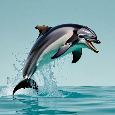 Jumping Dolphin in Water