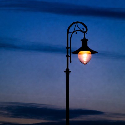 Vintage Street Lamp at Night