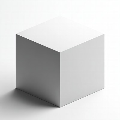 White cube on isolated background