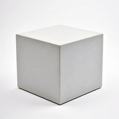 White cube on isolated background