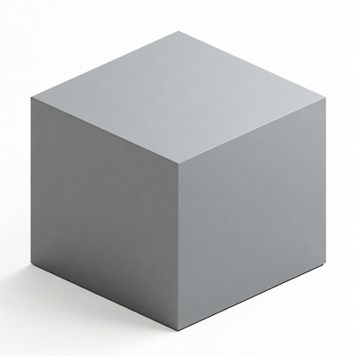 Gray 3D cube isolated