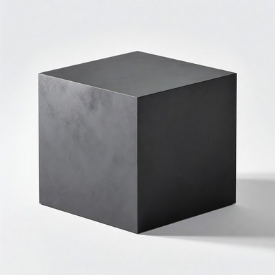Black Cube on White Background