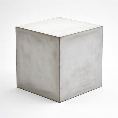White Concrete Cube Stool