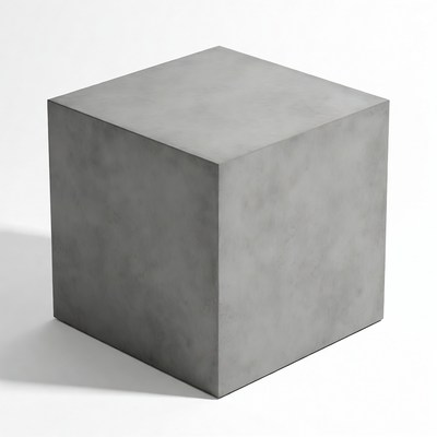 Gray Concrete Cube Block