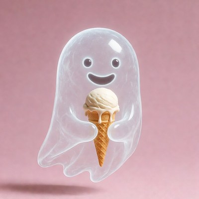 Ghost holding ice cream cone