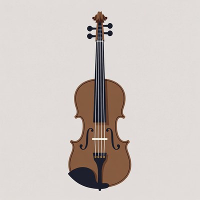Violin illustration on gray background