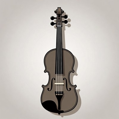 Violin illustration on gray background