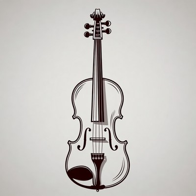 Violin illustration on gray background