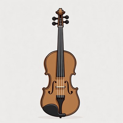 Violin illustration on white background