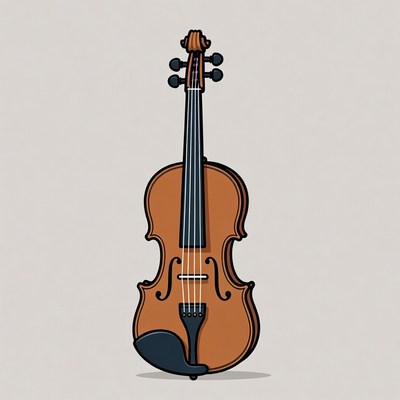 Violin illustration on gray background