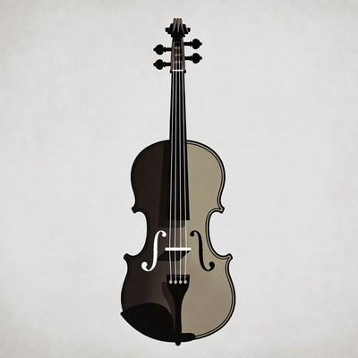 Violin illustration on gray background