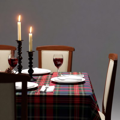 Elegant candlelit dinner table