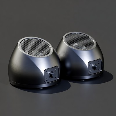Pair of metallic dome speakers