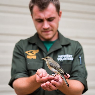 Man holding small bird