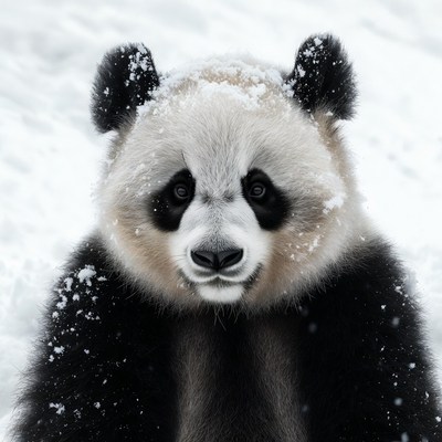 Snowy Panda in Snow