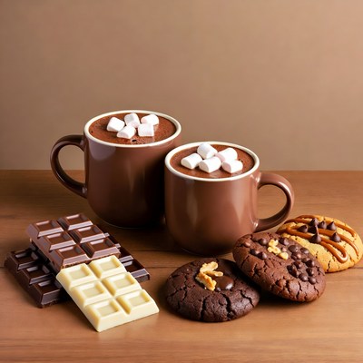 Hot Chocolate Mugs with Cookies