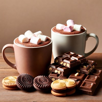 Hot Chocolate with Marshmallows and Chocolates