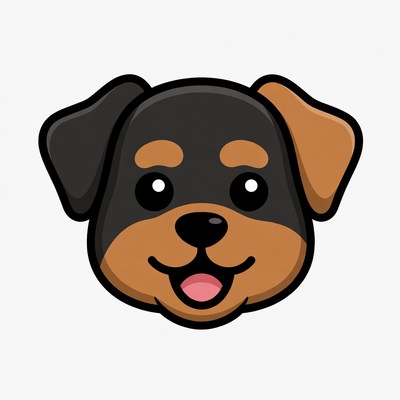 Cute Rottweiler cartoon face