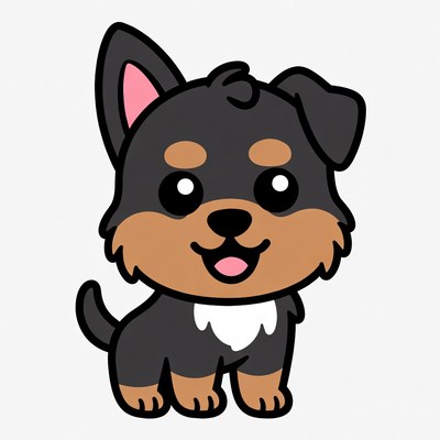 Cute cartoon Rottweiler puppy