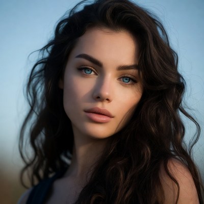 Beautiful woman with wavy dark hair