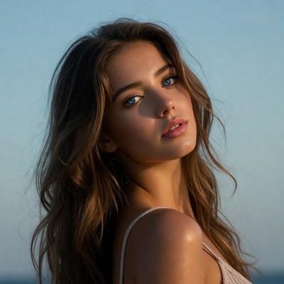 Beautiful woman with blue eyes