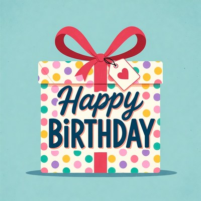 Happy Birthday Gift Box Illustration